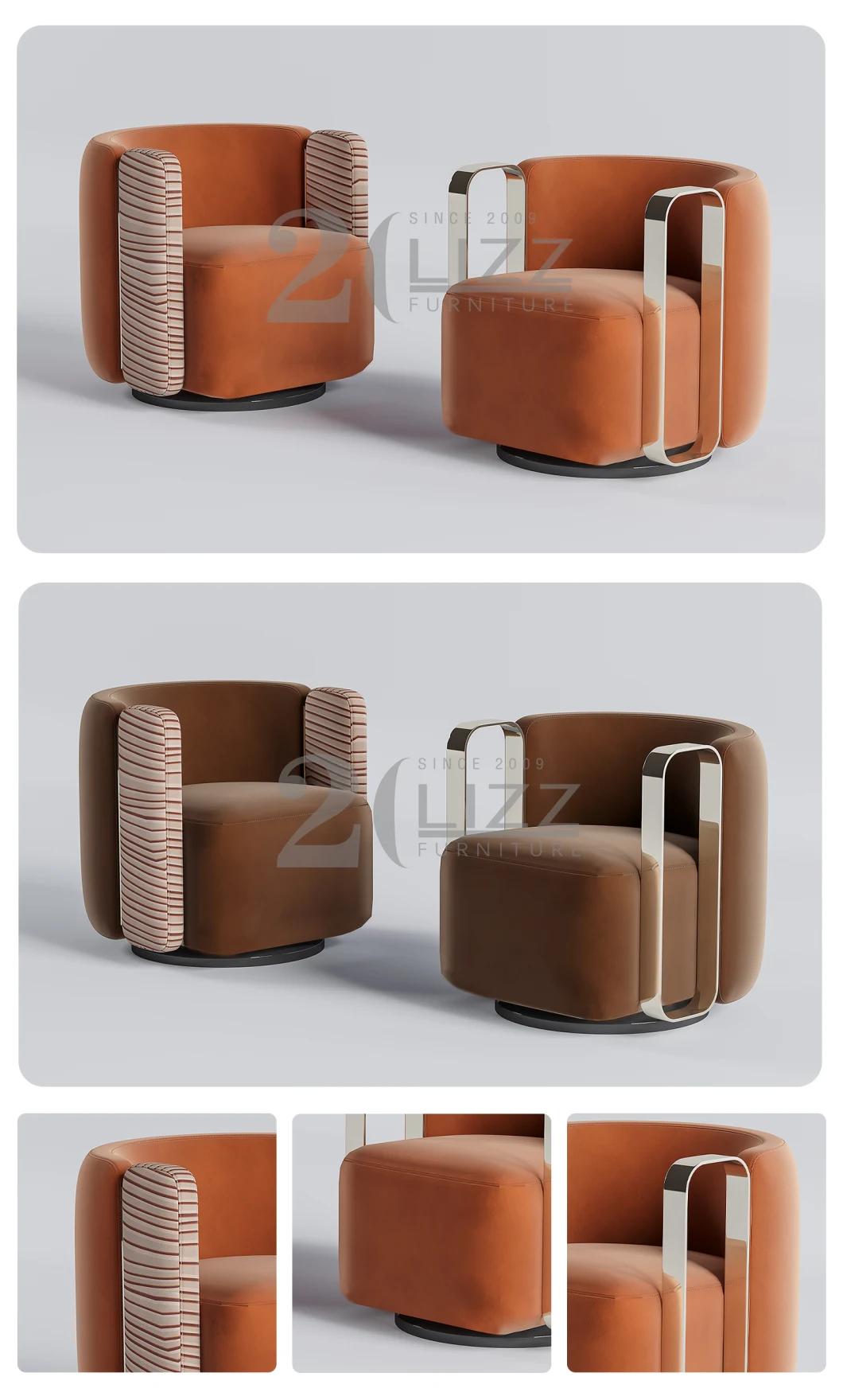 Nordic New Design Home Furniture Set Popular Modern Fabric Velvet Single Chair with Armrest
