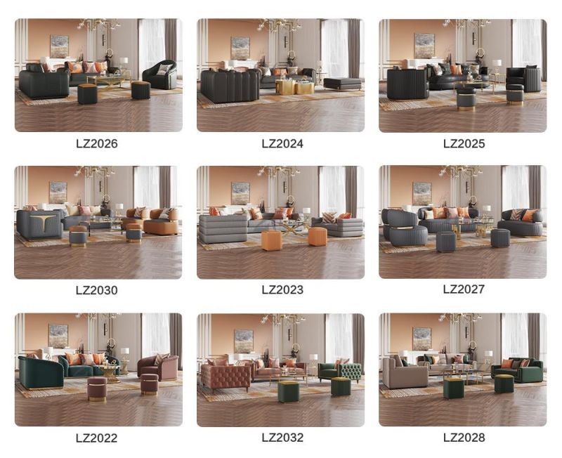 European Popular Luxury Loveseat Fabric Designer Sofa Furniture Set