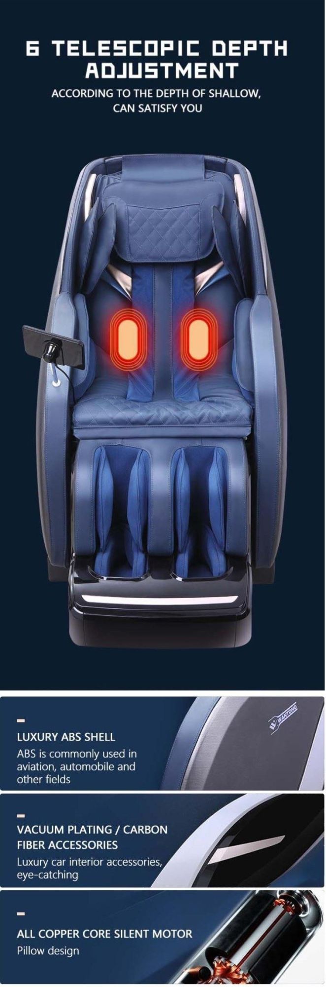 Professional Hot Selling Modern Electric Smart 4D Cheap Relaxing Heating Massage Chair Ready to Ship