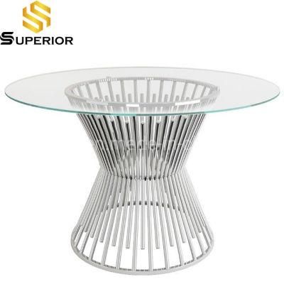 2020 Newest Luxury Tempered Glass Dinner Table Of 4 Seats