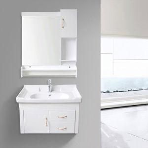 Modern White PVC Bathroom Vanity with Wall Mounting