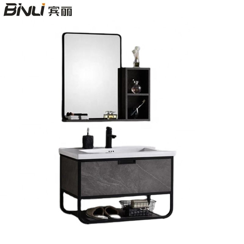 Modern Shower Room Waterproof Wooden Wall Mounted Bathroom Cabinet Set Basin Sink Bathroom Freestanding Vanities