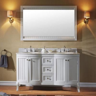 European Marble Countertop Solid Wood Bathroom Cabinet