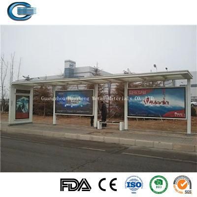 Huasheng Bus Shelter Glass China Advertising Bus Stop Shelter Suppliers Modern Bus Stop Advertising Billboard Smart Bus Shelter