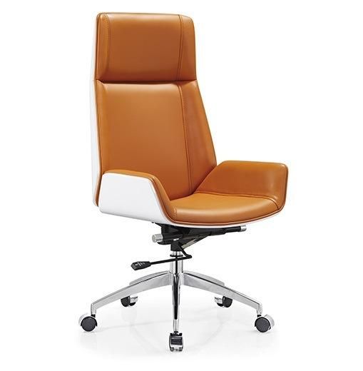 Commercial Office Furniture Black Armrest Revolving Office Leather Chair