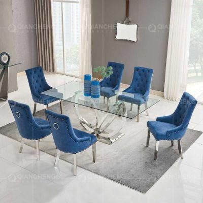 Modern Home Furniture Stainless Steel Dining Table Set