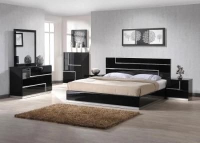 China Manufacturer Modern Home Hotel Furniture Black High Gloss Bedroom Sets (SZ-BFA8005)