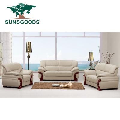 Natural and Comfortable Modern Chinese Genuine Leather Living Room Furniture Sofa Set