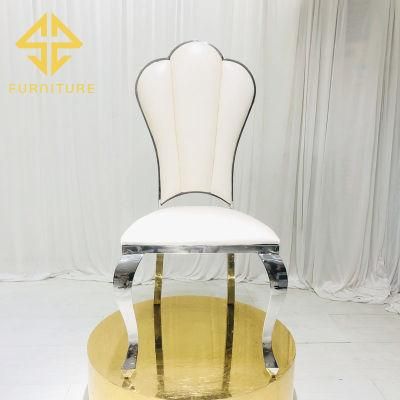 Flower High Back Stainless Steel Dining Chair Hotel Furniture Wedding Events Chairs