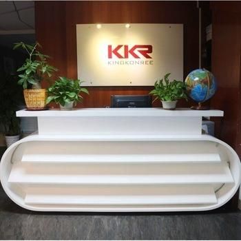 Kingkonree Modern Design Counter Desk Office Solid Surface Integration Reception Desk