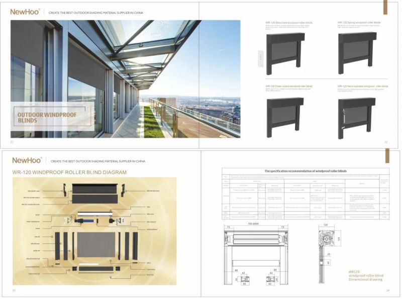 Zip Track High Performance Roller Blind for Security for Security Exterior Decorative Fabric for Security Chain Control Hand Operated Chain Control