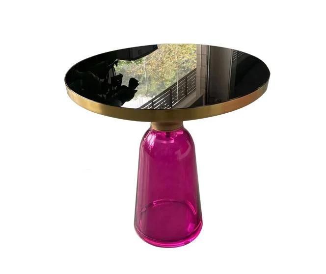 Luxury Furniture Purple Glass Coffee Table