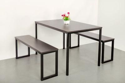 Louis Modern Studio Collection Soho Dining Table with Two Benches / 3 Piece Set, Espresso