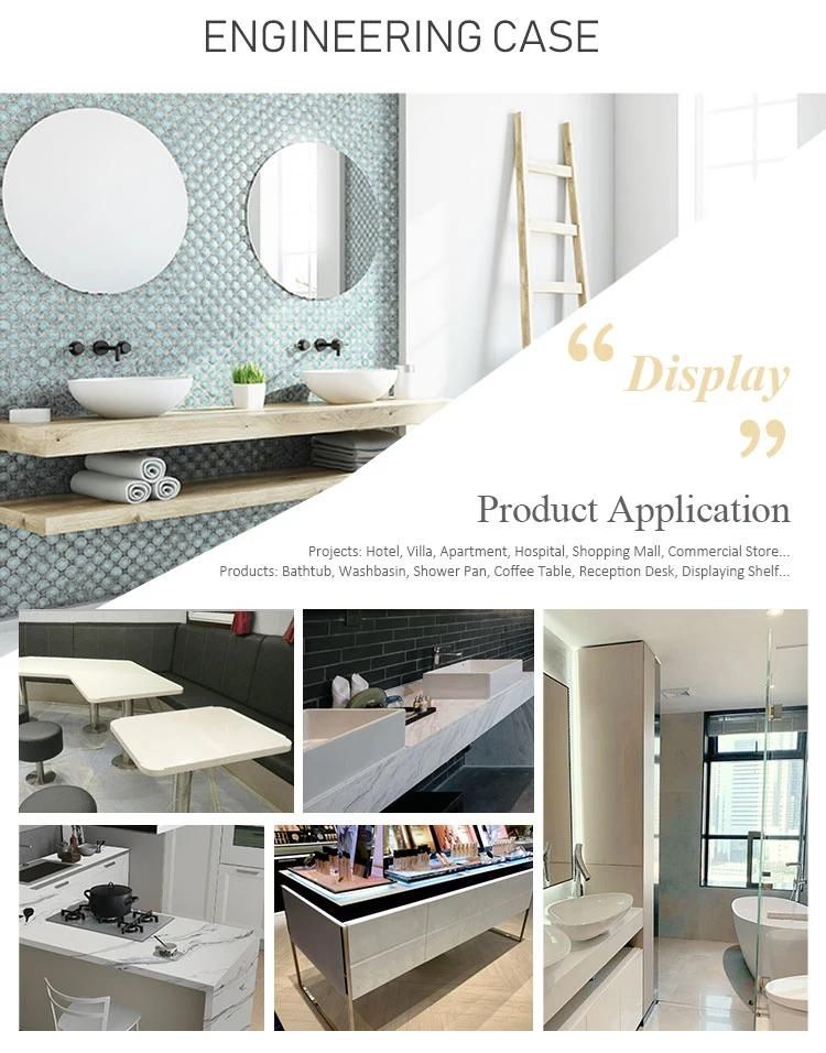 Bathroom Solid Surface Wall Shlef White Matte Decorative Shelf