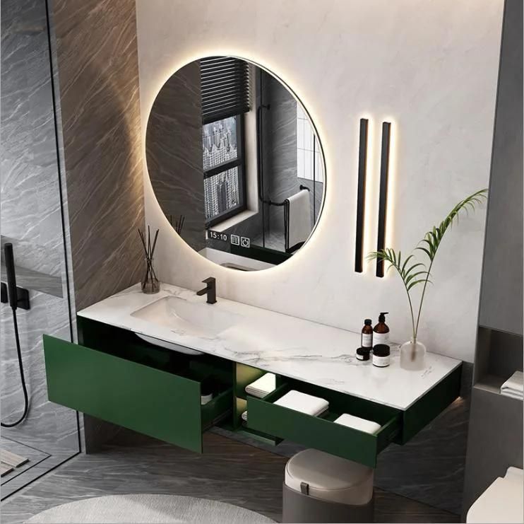 Rock Board Intelligent Bathroom Cabinet Mirror Cabinet Combination Light Luxury Modern Toilet Washbasin Cabinet Washstand Cabinet