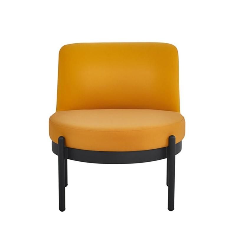 Modern Style Silla Nordica Chaise Scandinave Living Room Furniture Single Yellow Fabric Round Seat Lounge Leisure Chair