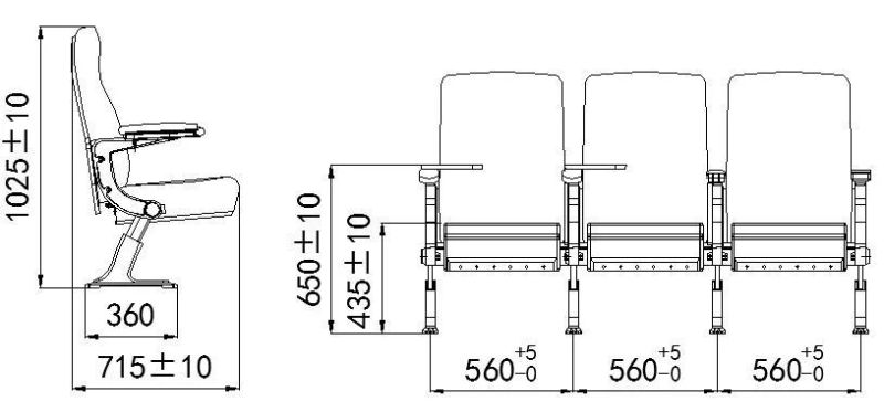 Auditorium Stadium Aluminium Alloy Leg Movie Music Hall Lecture Conference Church Seat