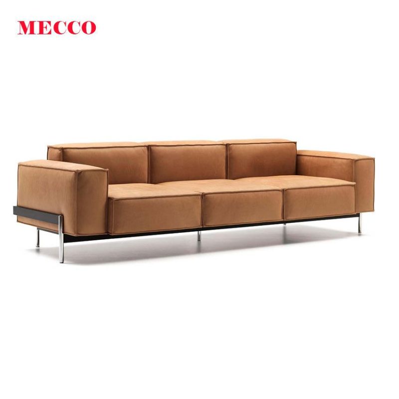 Custom Made Luxury Genuine Good Quality Leather Fabric Office Sofa