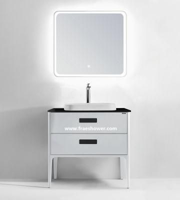 Modern Solid Plywood Floor Mounted Bathroom Vanity Cabinet with UV High Gloss Coating