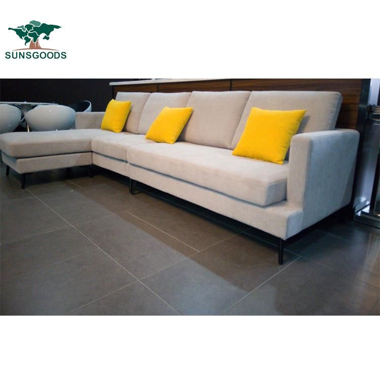 Modern Fabric Sofa Set Designs MOQ One Set L Shape Sofa