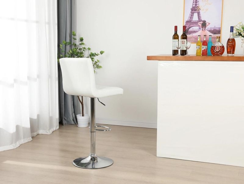 Modern PU Leather Adjustable Barstool with Handle Bar Chair for Office