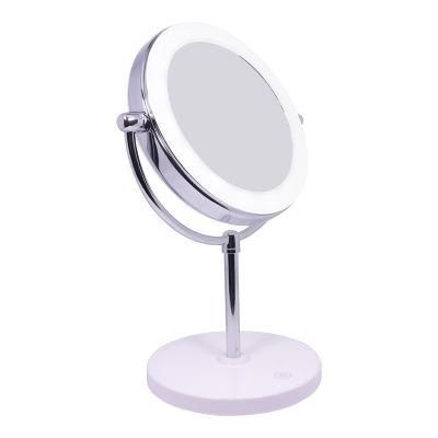 Silver Chrome Double Sided LED Makeup Mirror with 10X Magnifying Glass Decorative Mirror