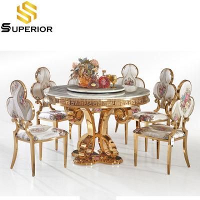 New Royal Wedding Design Round Mable Dining Room Table Sets