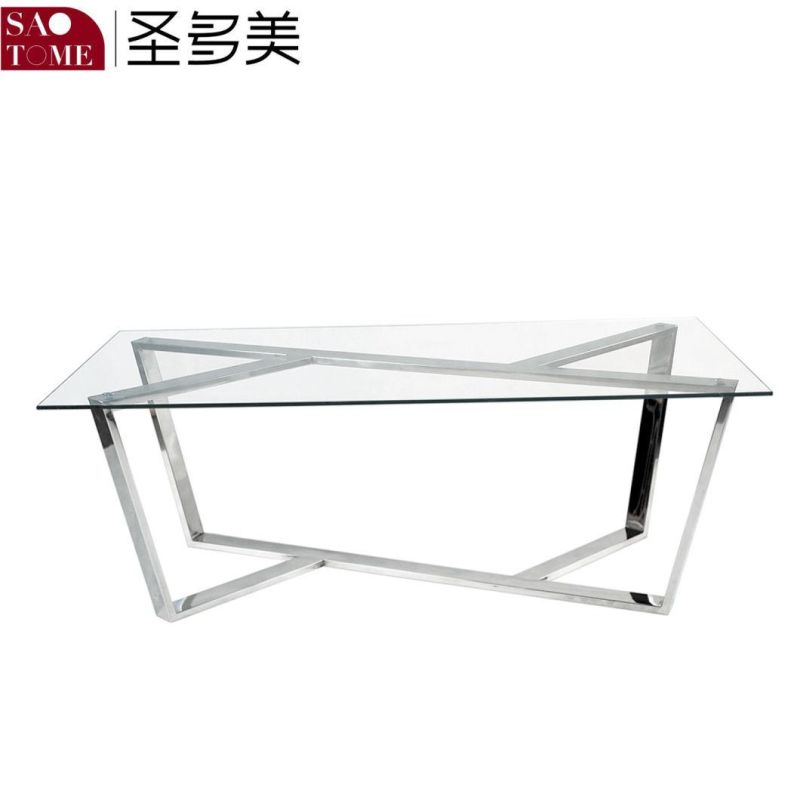 2022 New Transparent Glass Rectangular Coffee Table