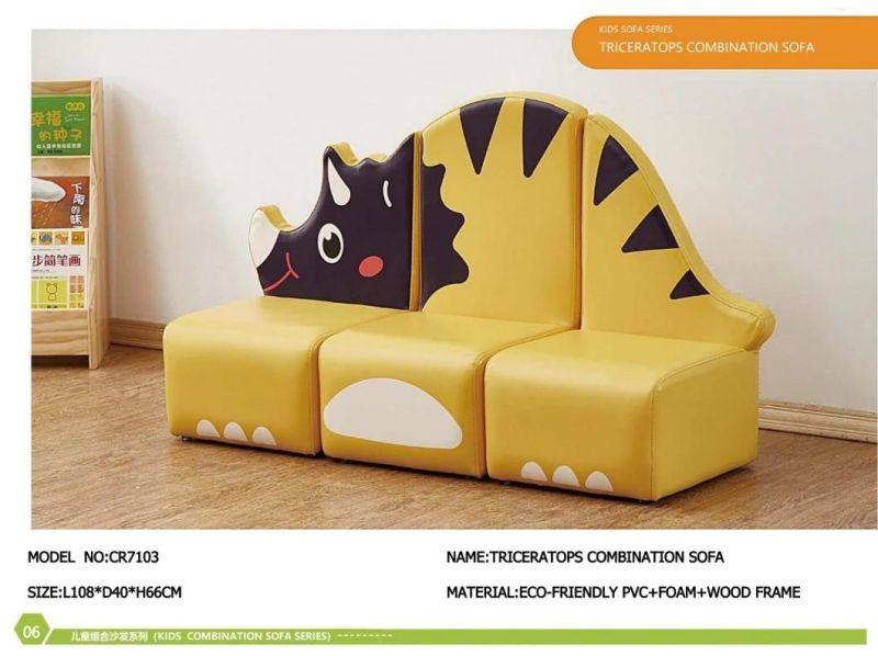 Children Playground Furniture, Day Care Center Sofa, Kids Fabric Sofa, Baby Sofa for Preschool and Kindergarten, Home Furniture and Living Room Baby Sofa