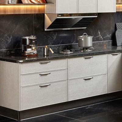 Grey Gold Modern Cabinets White Set HPL Laminate Wall Hanging Marble Kitchen Cabinet Tops Kitchen Cabinets