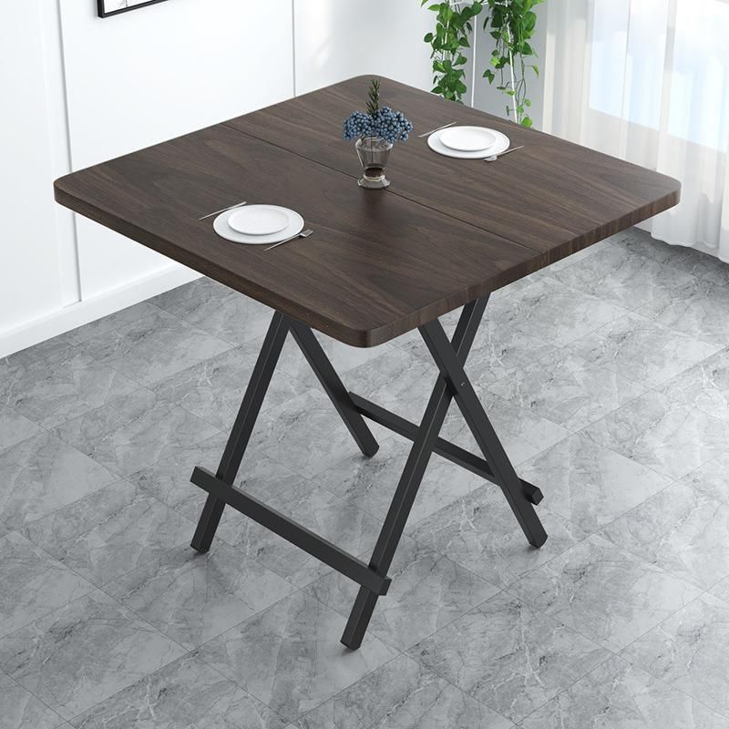 Folding Table Modern Simplicity Wood Grain Breakfast Table Kitchen Furniture Portable Outdoor Small Square Shape