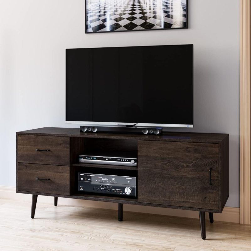 Wooden TV Media Cabinet with Storage