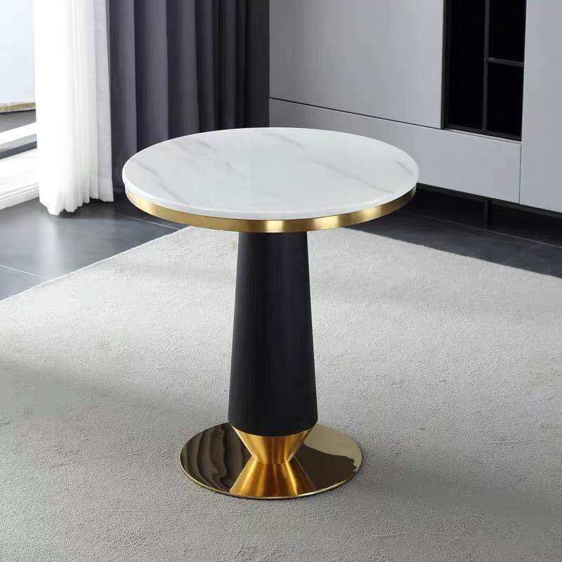 Luxury Modern Design Home Furniture Stainless Steel Base Marble Side Table