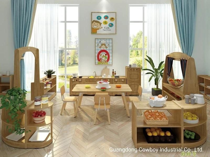 Cowboy Wooden Furniture Set Including Table and Chairs Cabinets for Preschool and Daycare