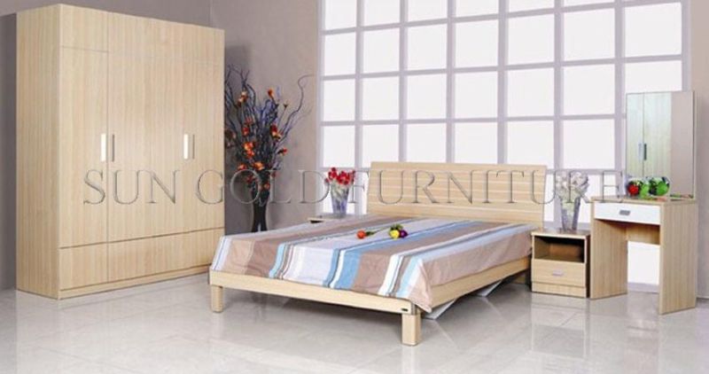 Modern Double Wooden Platform Bed (SZ-BF201)