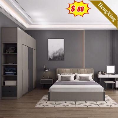 Modern Design Luxury MDF Bedroom Sets Home Living Room Hotel Furniture Wardrobe Bed Mattress Dressing Table Double King Size Bed