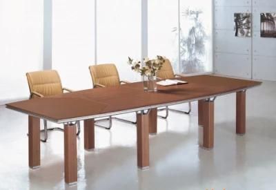 Modern Conference Table Wood Finish Simple Style Meeting Table (SZ-MTT093)
