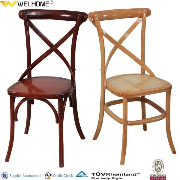 Cheap Solid Wood Vintage Cross Back Chair for Event and Hospitality
