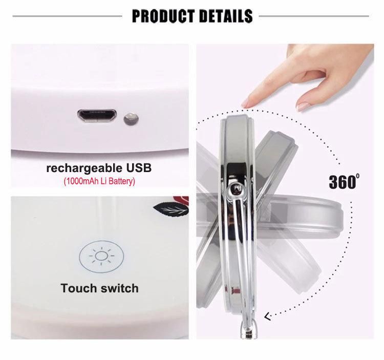 High-End USB Rechargeable Makeup Mirror for Making up