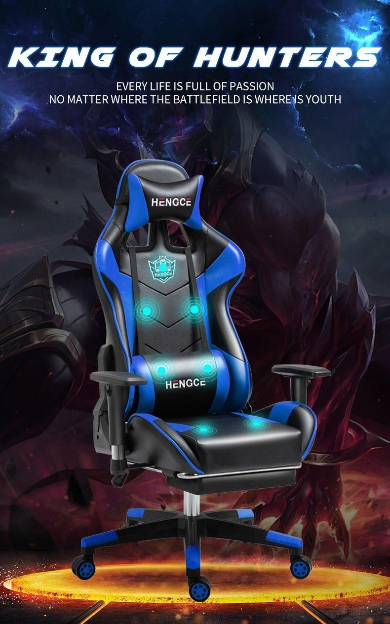 Hot Selling Reclinable Vibration Electronic Gaming Chair with Removable Head and Lumbar Pillow