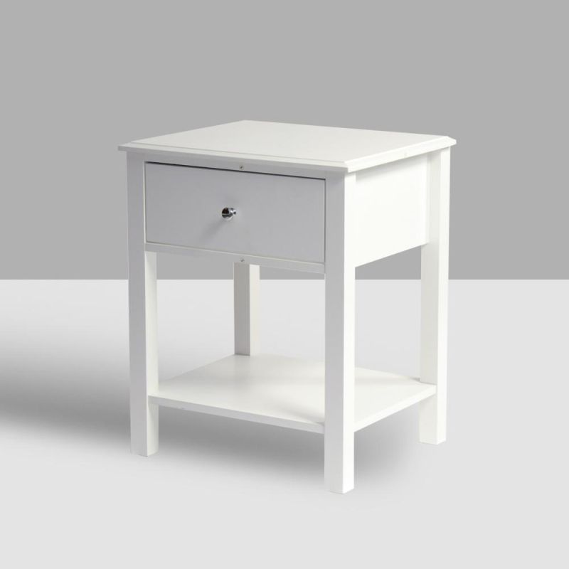 White Bedroom Furniture Wood Accent Table Nightstand Furniture