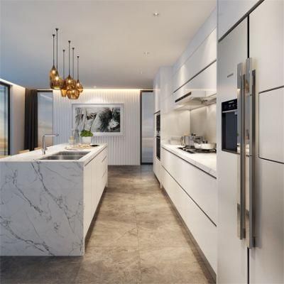 American Style French Country White Design Full Complete Custom Modern Flat Pack Kitchen Cabinets with Taverntine