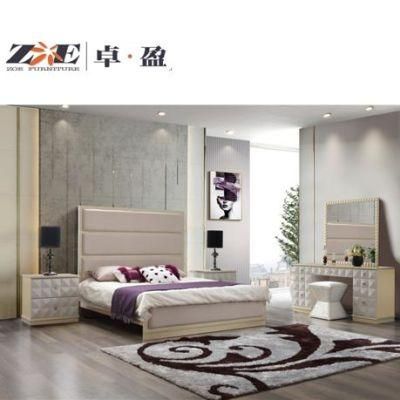 Modern Fashion Furniture Luxury Champagne Gold Color Classic Bedroom Bed Room