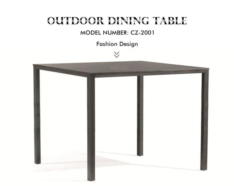 High Quality Aluminum Frame Outdoor Dining Table