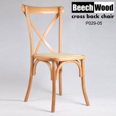 Outdoor Hotel Wedding Modern Dining Chairs Solid Wood Cross Back Chairs