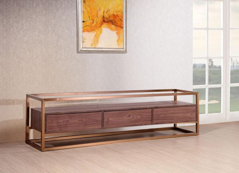 Modern Home Furniture Metal Console Table with Nature Marble Top