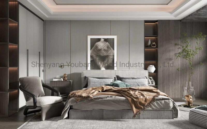 Modern Melamine Dormitorio Double Bed Wood Bedroom Furniture Set