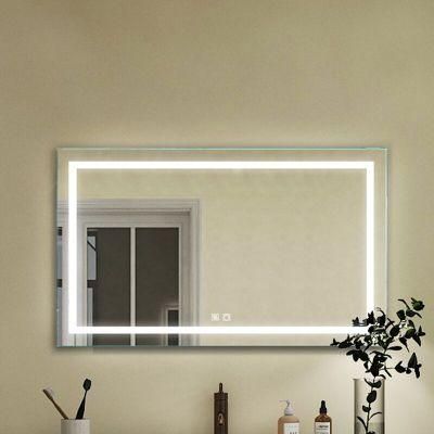 Hotel Bath Furniture Bathroom LED Mirror Rectangle Illuminated LED Mirror with Magnifier