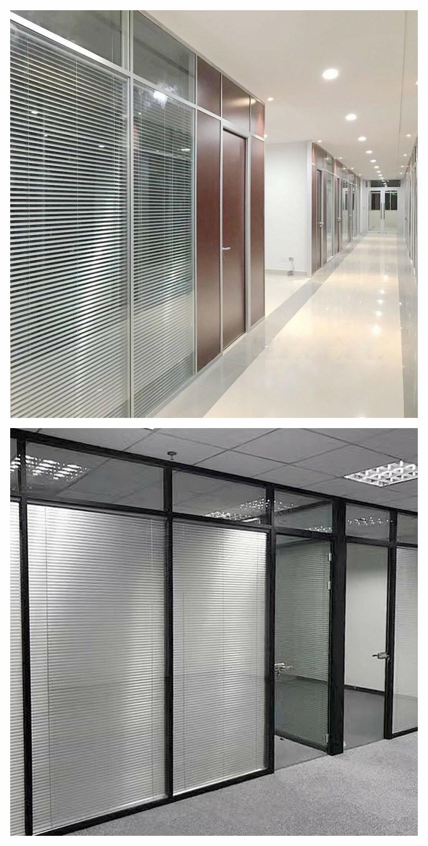 Shaneok Factory Price Glass Office Partition Wall with Venetian Blind