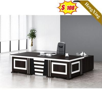 Wholesale Wooden Executive Manager Office Table with Side Table and Cabinets